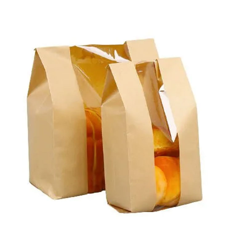 Tas kertas kraft kanthi jendela sing jelas