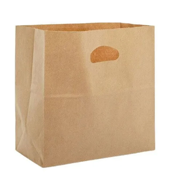 Die-Cut Handle Kraft Paper Shopping Tas